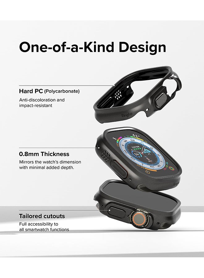 Ringke Slim Case For Apple Watch Ultra 2/1 49Mm, Bezel Frame Only Premium PC Hard Thin Cover - Clear And Titanium Black 2 Pack Clear  - Image 5