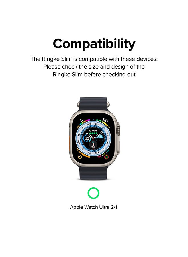 Ringke Slim Case For Apple Watch Ultra 2/1 49Mm, Bezel Frame Only Premium PC Hard Thin Cover - Clear And Titanium Black 2 Pack Clear  - Image 2