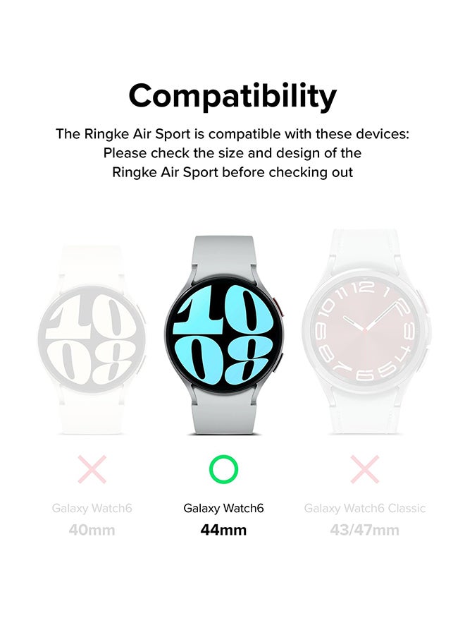 رينجك حافظة Air Sports لساعة Samsung Galaxy Watch 6 مقاس 44 مم، غطاء حماية بإطار رفيع ومرن ومتين من مادة TPU بإطار مرتفع - دافئ - Image 2