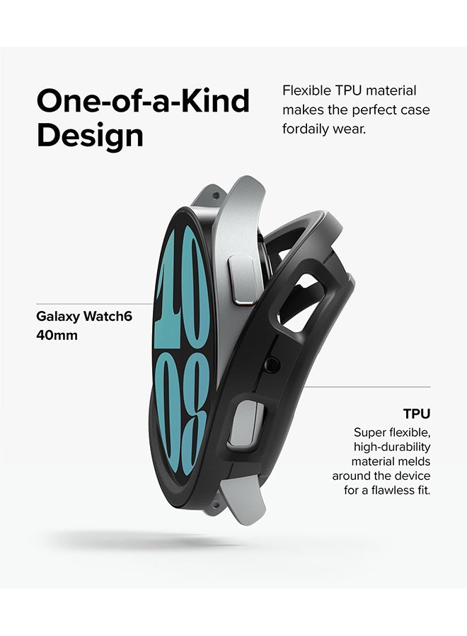 Ringke Air Sports For Samsung Galaxy Watch 6 40Mm Case, Thin Soft Flexible Rugged TPU Raised Bezel Frame Protective Button Cover Black - Image 4