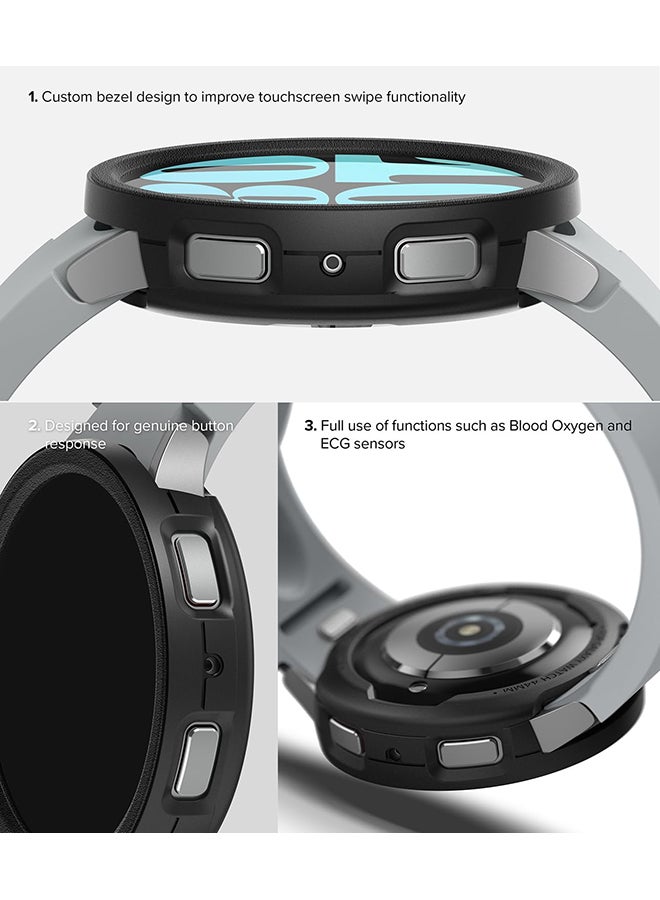 Ringke Air Sports For Samsung Galaxy Watch 6 40Mm Case, Thin Soft Flexible Rugged TPU Raised Bezel Frame Protective Button Cover Black - Image 3