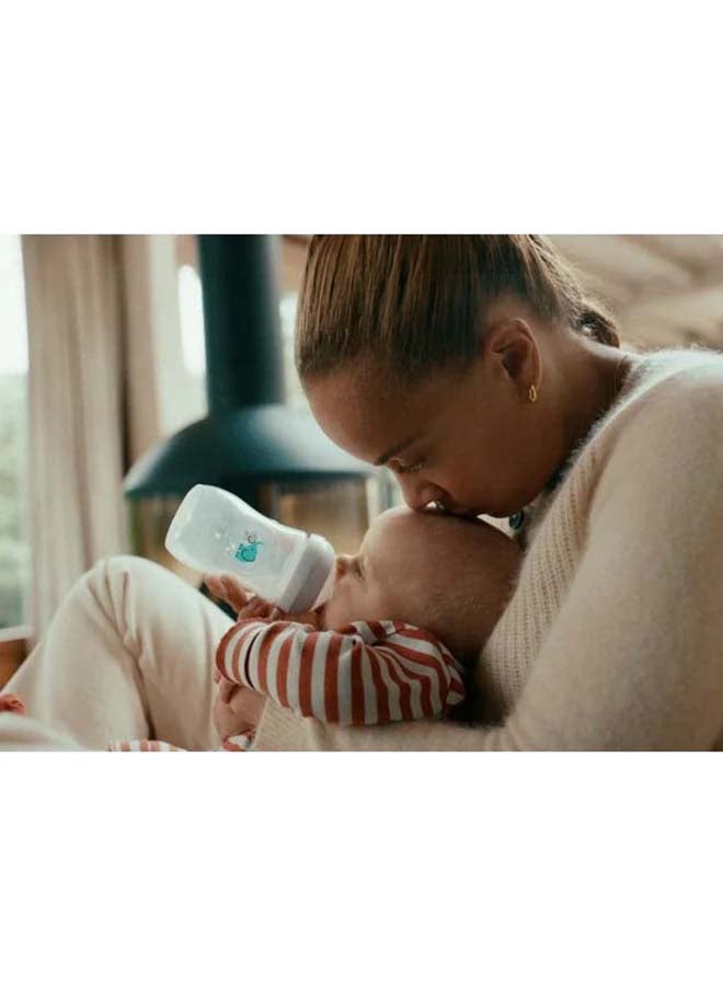 PHILIPS AVENT Pack Of 3 Natural Baby Bottle With Natural Response Nipple, Teal Elephant Design, 260Ml  - Image 2