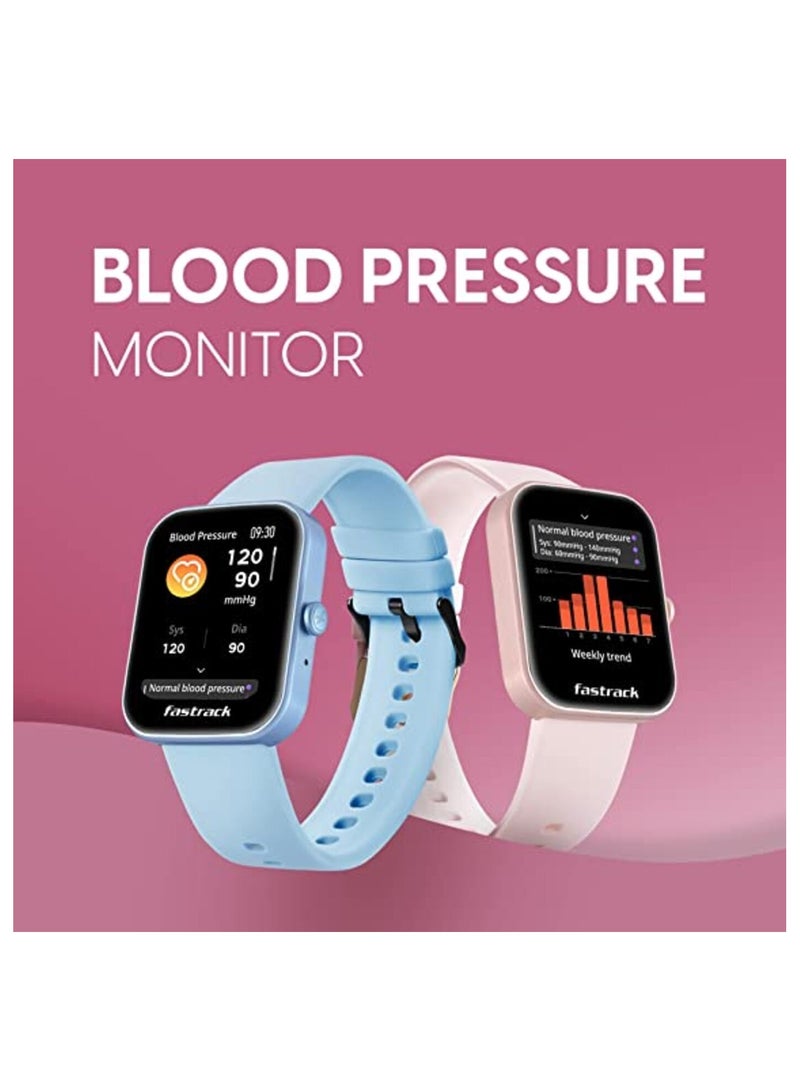 fastrack - Titan Fastrack Reflex Hello Light Blue Smart Watch HD Display BT Calling Blue - Image 1