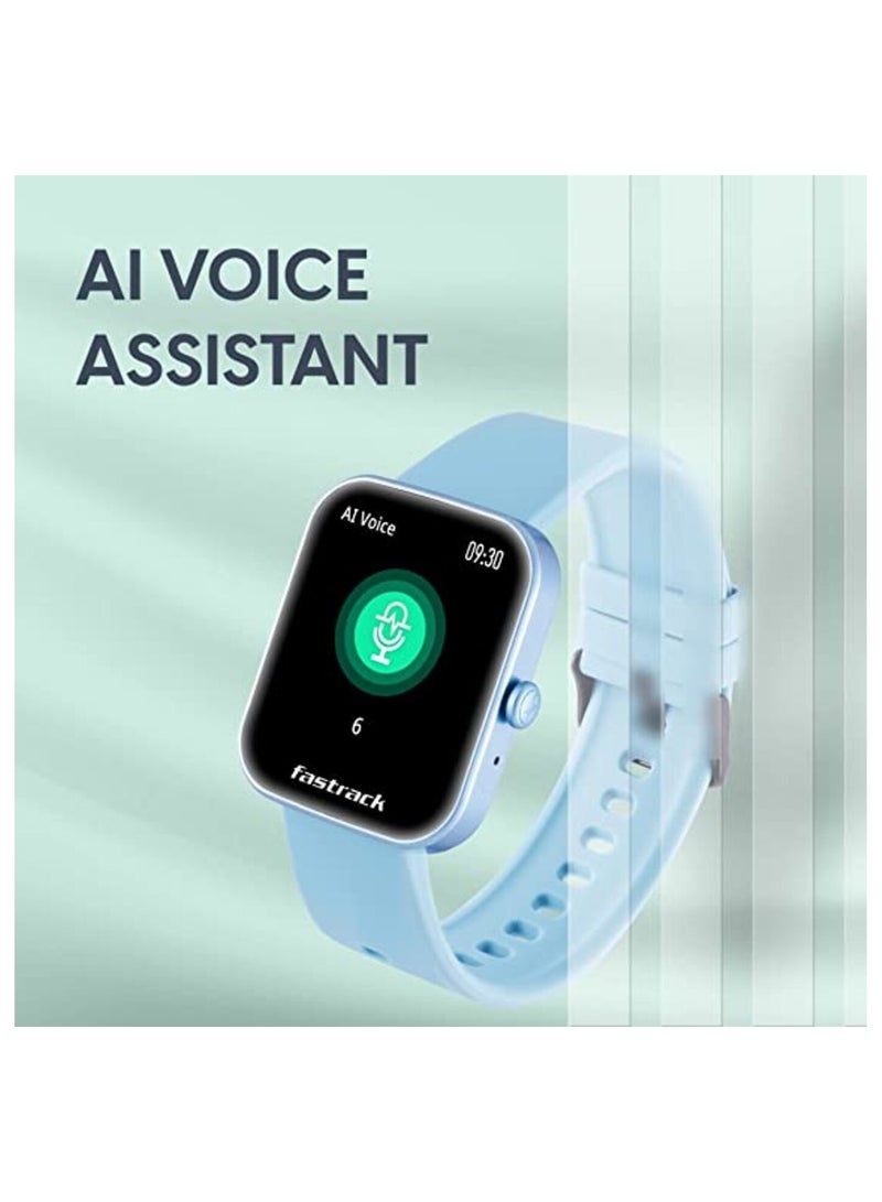 fastrack - Titan Fastrack Reflex Hello Light Blue Smart Watch HD Display BT Calling Blue - Image 1
