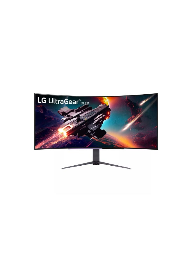 إل جي 45" UltraGear QHD Curved Gaming Monitor - 240Hz (3440 x 1440) 0.03ms GTG, Anti-Glare, Aspect Ratio 21:9, Brightness 250 cd/m2, USB, HDMI, Stand Included - 45GS96QB-B Black  - Image 1