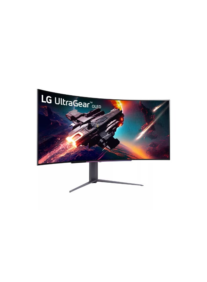 إل جي 45" UltraGear QHD Curved Gaming Monitor - 240Hz (3440 x 1440) 0.03ms GTG, Anti-Glare, Aspect Ratio 21:9, Brightness 250 cd/m2, USB, HDMI, Stand Included - 45GS96QB-B Black  - Image 2