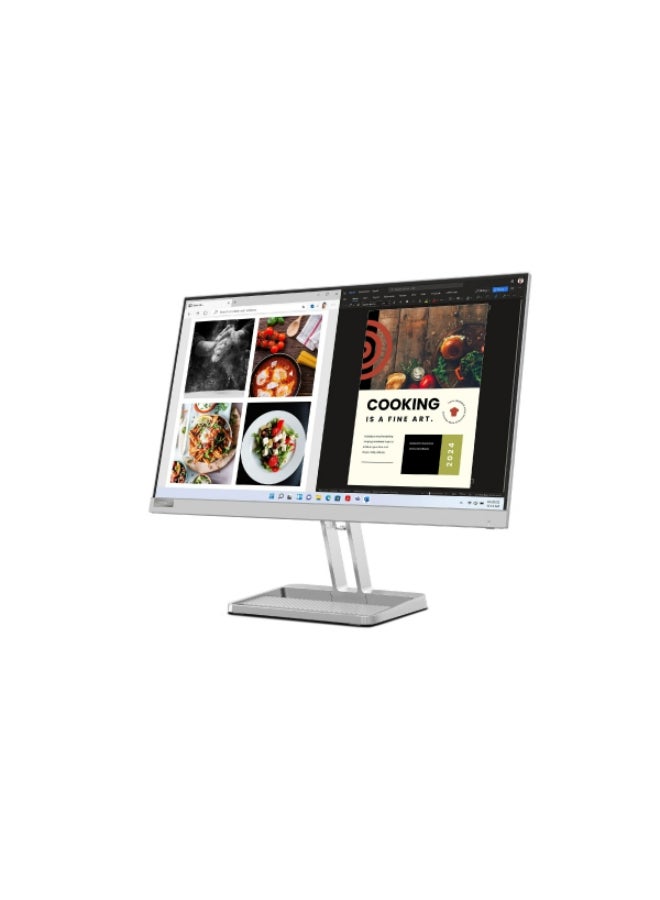 Lenovo 23.8" L24i-40 FHD Flat Monitor, IPS, 4ms, 100Hz (1920 x 1080) Brightness 250 cd/m2, VGA, HDMI, FreeSync, Integrated Speaker - 67A8KAC3UK Cloud Grey  - Image 3