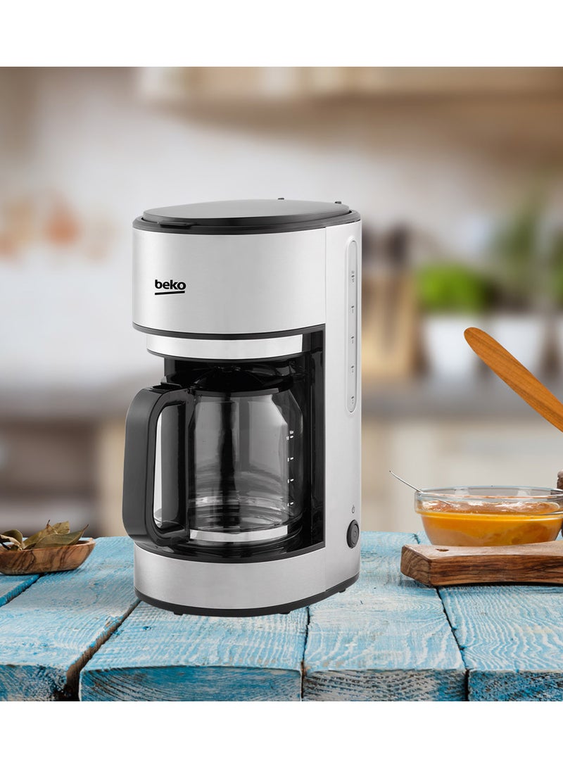 Beko Filter Coffee Machine, Carafe Material (Glass), Keep Warm Function, 10 Cup Capacity, Drip Stop Function, Auto Shut-off - White 2.5 L 1000 W CFM6350i ‎Stainless Steel - Image 4
