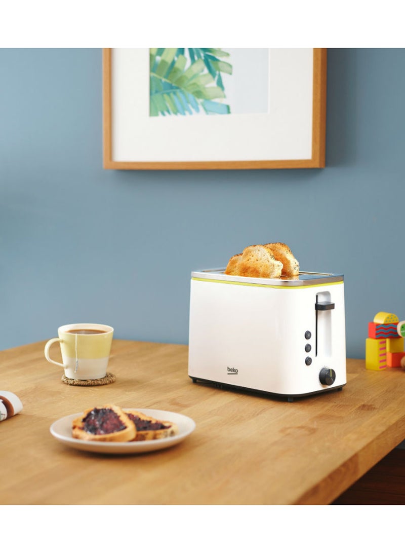 2 Slice Toaster, High lift function, Retractable crumb tray, 7 browning levels, Defrost Function 800 W TAM4220W White Creamy Color