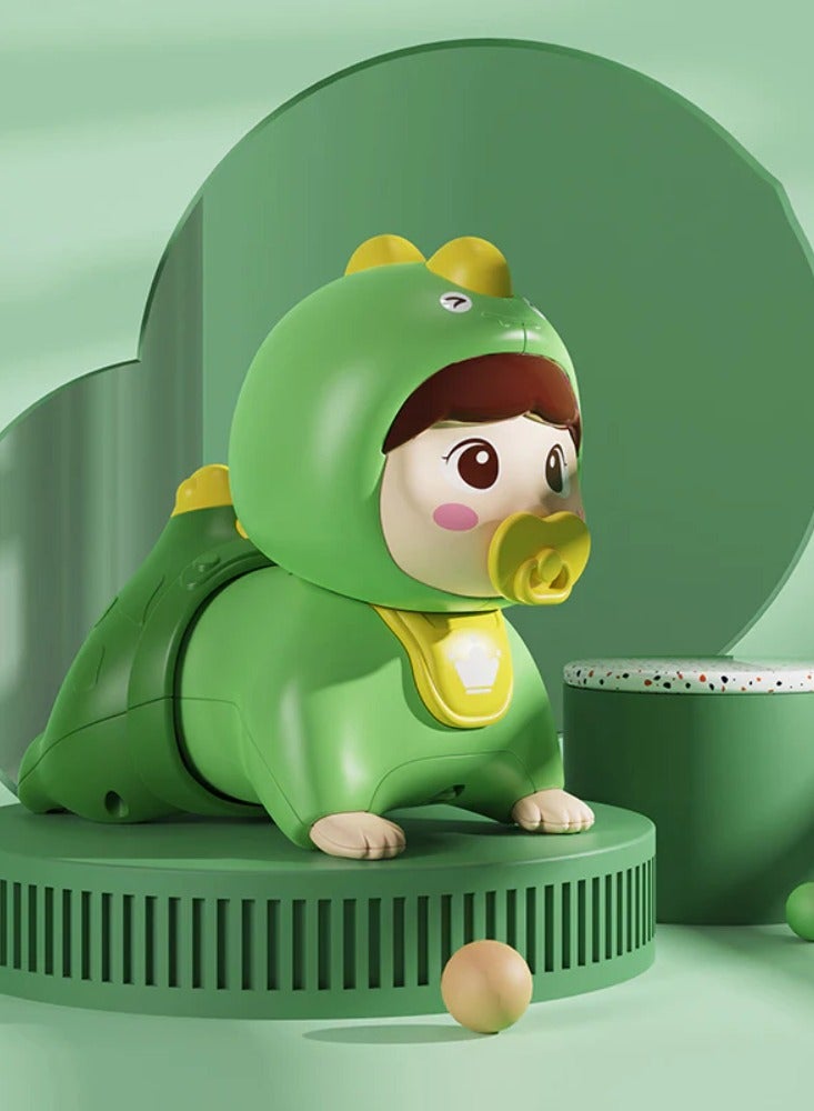 Huanger - Baby Crawling Doll Toy With Music - Green - Image 3
