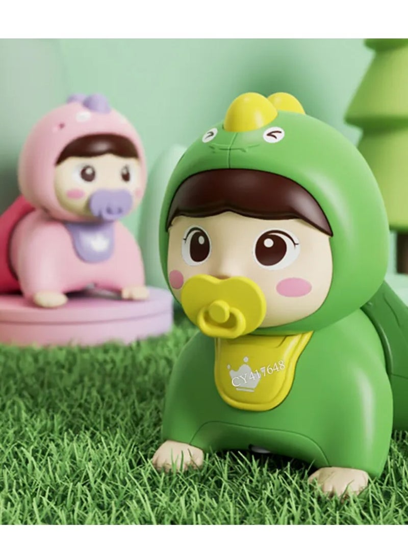 Huanger - Baby Crawling Doll Toy With Music - Green - Image 4