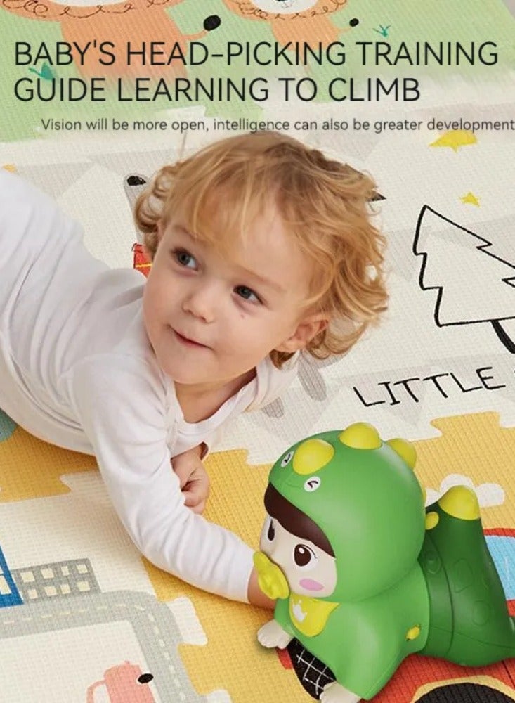 Huanger - Baby Crawling Doll Toy With Music - Green - Image 5