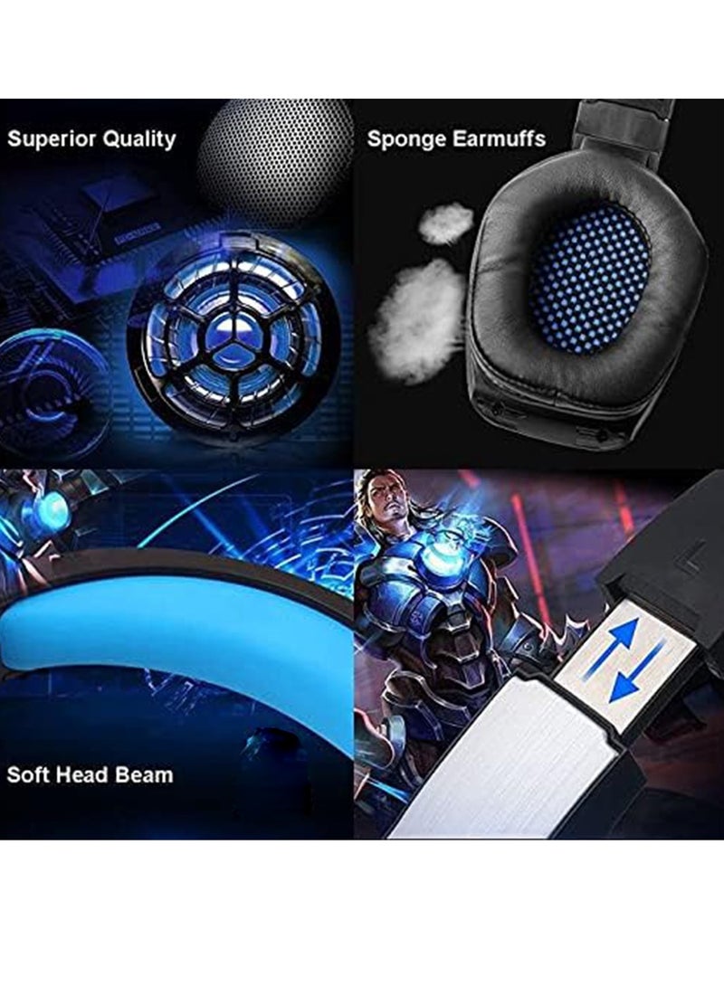 KOTION EACH - G5300 Gaming Headset with Microphone & LED Light for Computer (3.5mm) - Image 1