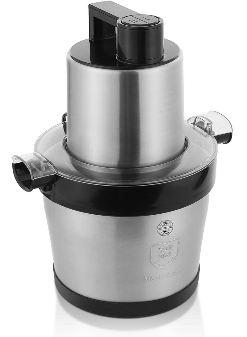 السيف  مطحنة لحم كهربائية ALSAIF سعة 6 لتر 1000 واط، تحكم بسرعتين، وعاء وشفرة من هيكل الشفرات المزدوجة، لطحن اللحم، السمك، الخضار، أسود، E02503 - Image 1