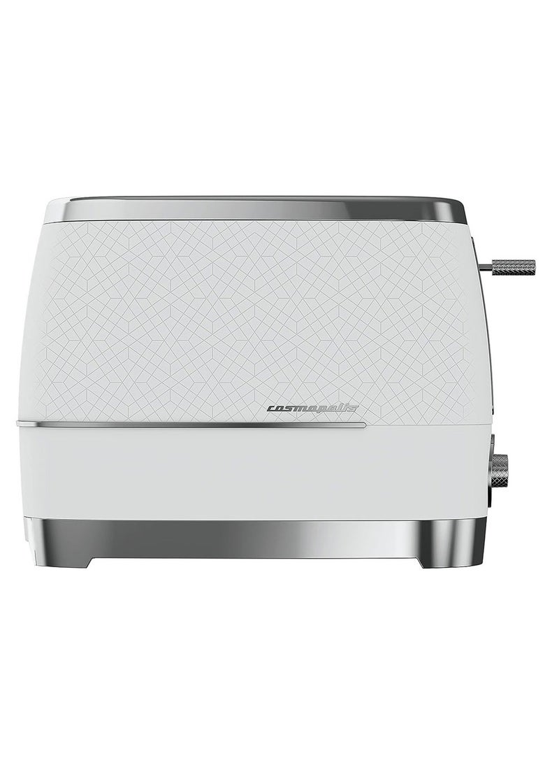Beko 2 Slice Toaster, Extra Wide Slot, Defrost, Reheat & Cancel Functions, Variable Browning, Detachable Crumb Tray 900 W TAM8202CR White - Image 4
