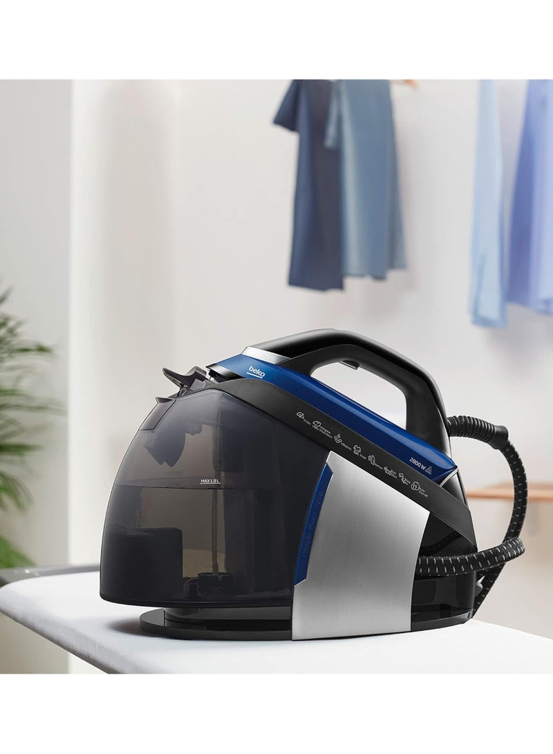 Digital Steam Generator Iron, 1.8L Water Tank, 7.2 Bar Pressure, Anti Drip, Anti Calcium System, Digital Display, Vertical Steam 1.8 L 2800 W SGA8328B ‎Blue
