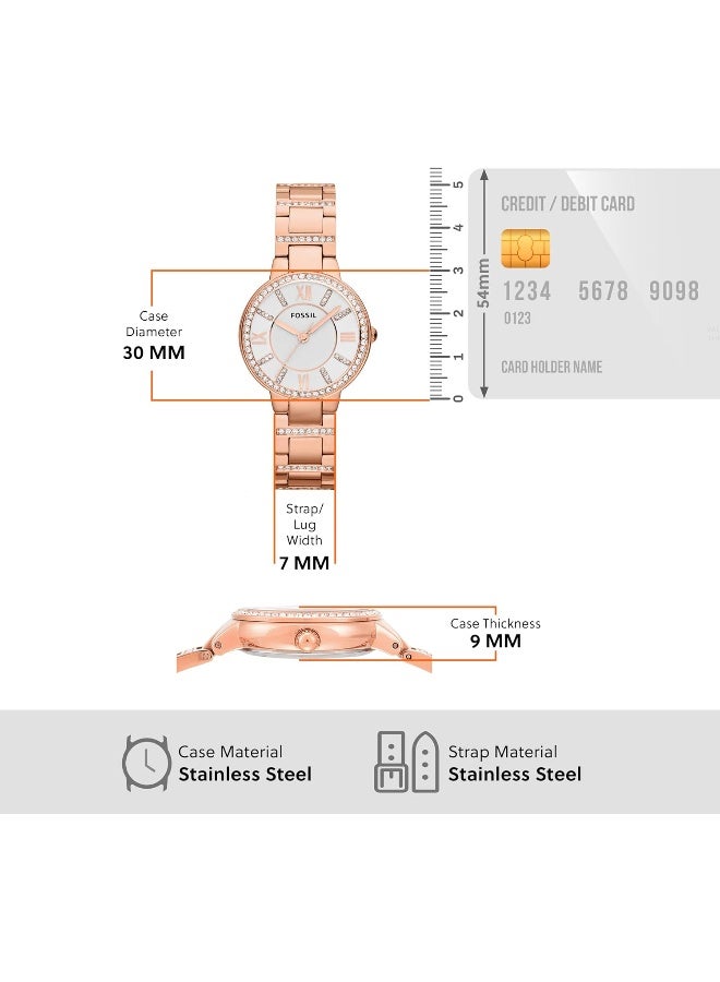 FOSSIL - Women's Analog Round Shape Stainless Steel Wrist Watch ES3284 - 30 Mm - Image 1