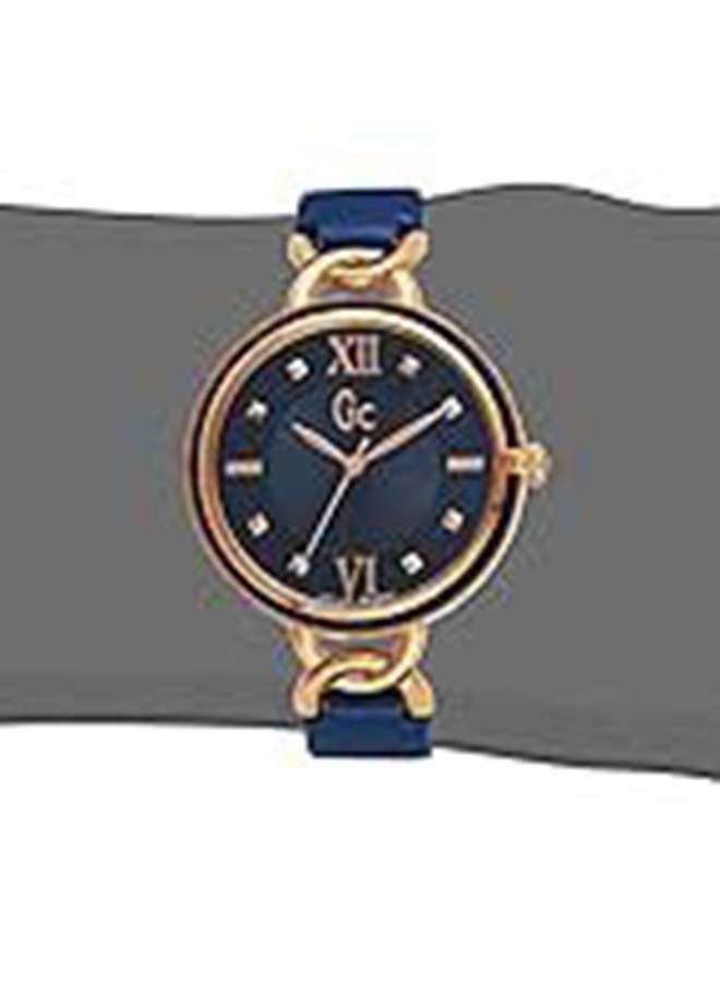 Gc - Women's Analog Round Shape Leather Wrist Watch Y49003L7MF-34Mm - Image 1