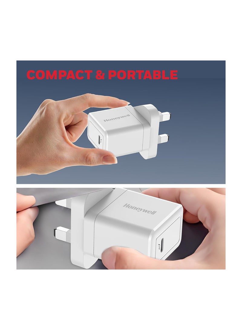 Honeywell Pd 20W Usbc Ultrafast Charger For Iphone 16/15/14/13/12/11 Ipad Google Pixel Samsung Galaxy And Oneplus 3 Yrs Manufacturer Warranty White White  - Image 5