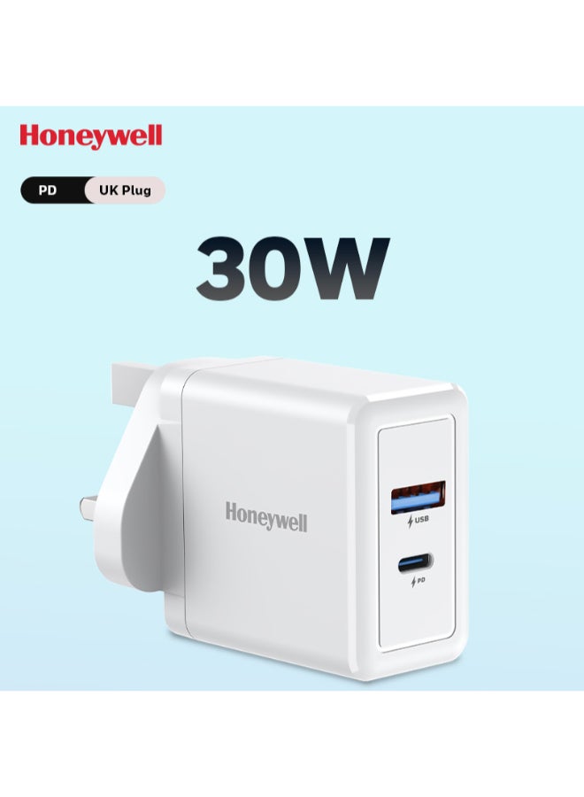Honeywell 30W Ultrafast Charger With Usbc And Usb Charger For Iphone 16/15/14/13/12/11 Ipad Google Pixel Samsung Galaxy And Oneplus 3 Yrs Manufacturer Warranty White White - Image 2