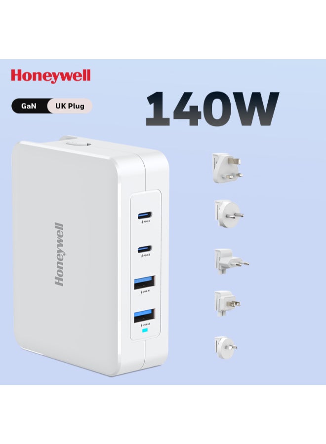Honeywell GaN 140W Ultra-Fast Laptop Charger 2x USB-C And 2x USB For Laptop, Dell, HP, Macbook, Oneplus,ipad, iPhone 16/15/14/13/12/11, Google Pixel And Samsung Galaxy, 3 Yrs Manufacturer Warranty White - Image 2