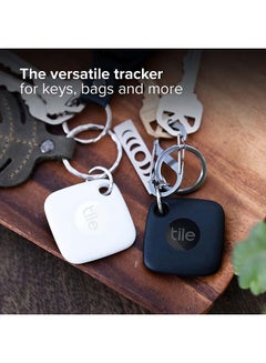 tile Mate 2022 Bluetooth Item Finder, 2 Pack, 60M Finding Range, Works With Alexa And Google Home, iOS And Android Compatible, Find Keys, Remotes And More Black/White  - Image 2