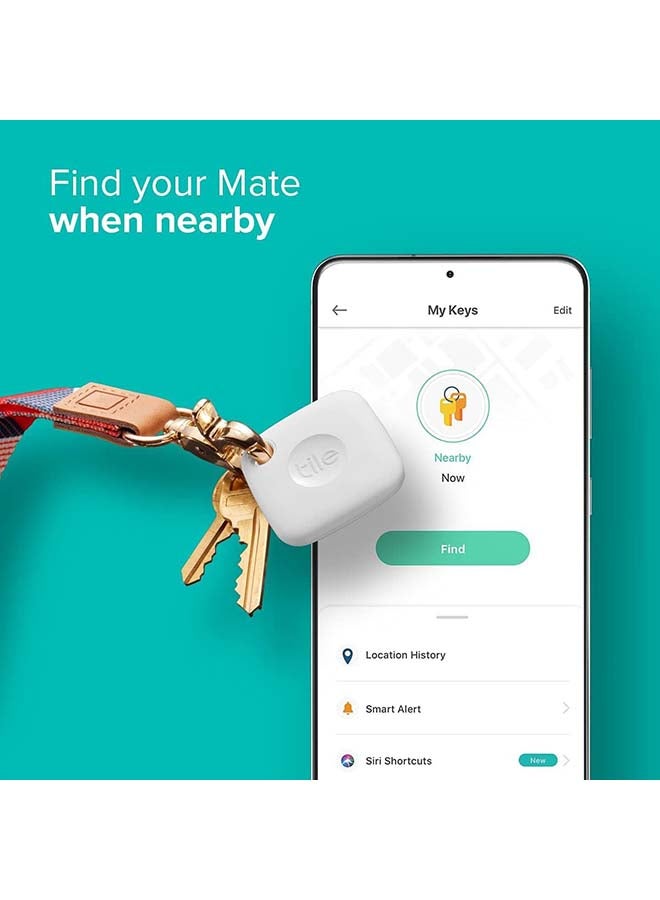تايل جهاز Mate 2022 Bluetooth Item Finder، عبوتان، نطاق العثور على 60 مترًا، يعمل مع Alexa وGoogle Home، متوافق مع iOS وAndroid، ابحث عن المفاتيح وأجهزة التحكم عن بعد والمزيد - Image 3