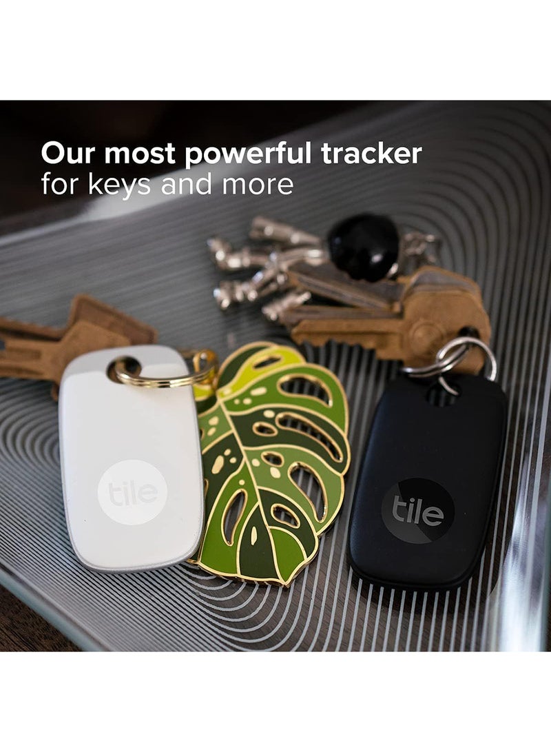 tile Pro 2022 Bluetooth Item Finder, 2 Pack, 120M Finding Range, Works With Alexa And Google Smart Home, iOS And Android Compatible, Find Your Keys, Remotes And More Black/White - Image 2