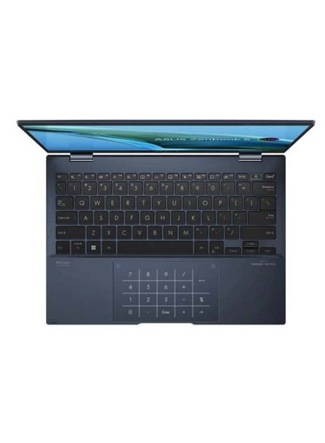 ASUS - ZenBooK S13 Flip Laptop With 13.3-Inch Display, Core i7-1260P Processor/16GB RAM/1TB SSD/Intel Iris XE Graphics/Windows 10 Pro English/Arabic DARK BLUE - Image 1