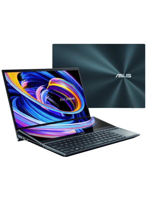 Zenbook Pro Duo 15 Laptop With 15.6-Inch Display +14” Screenpad Plus Core i9-12900H Processor/32GB RAM/TB SSD/8GB NVIDIA Geforce RTX 3070Ti Graphics Card/Windows 11 English Calestial Blue