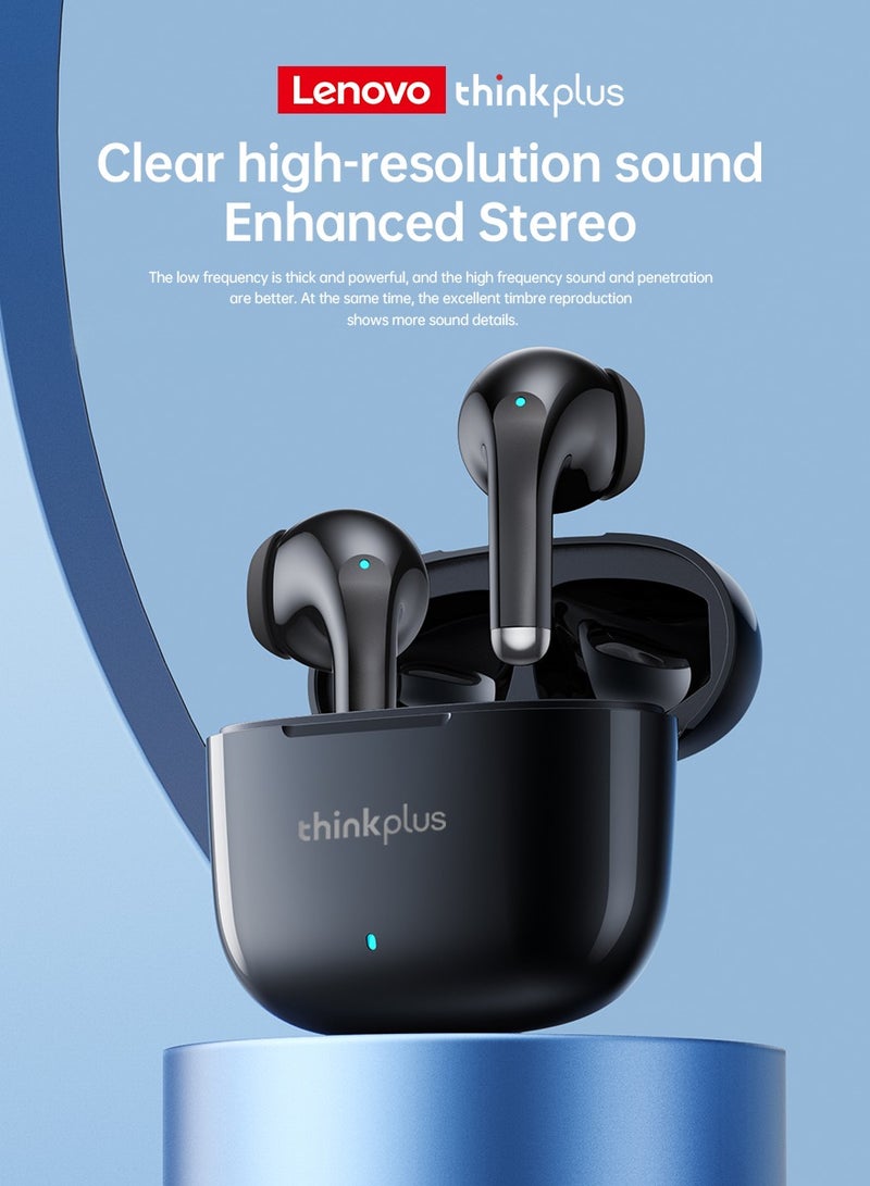 Lenovo - LP40 Pro TWS Earphones Wireless Bluetooth 5.3 Sport Noise Reduction Headphones Touch Control 250mAH Black - Image 1