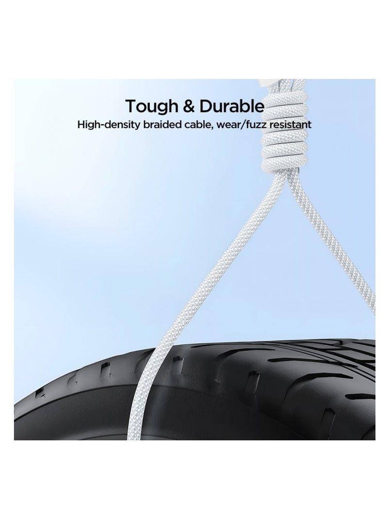 JOYROOM - S-A45 Ben Series Braided 60W Type-C to Type-C Fast Charging Data Cable, 1m - White - Image 1