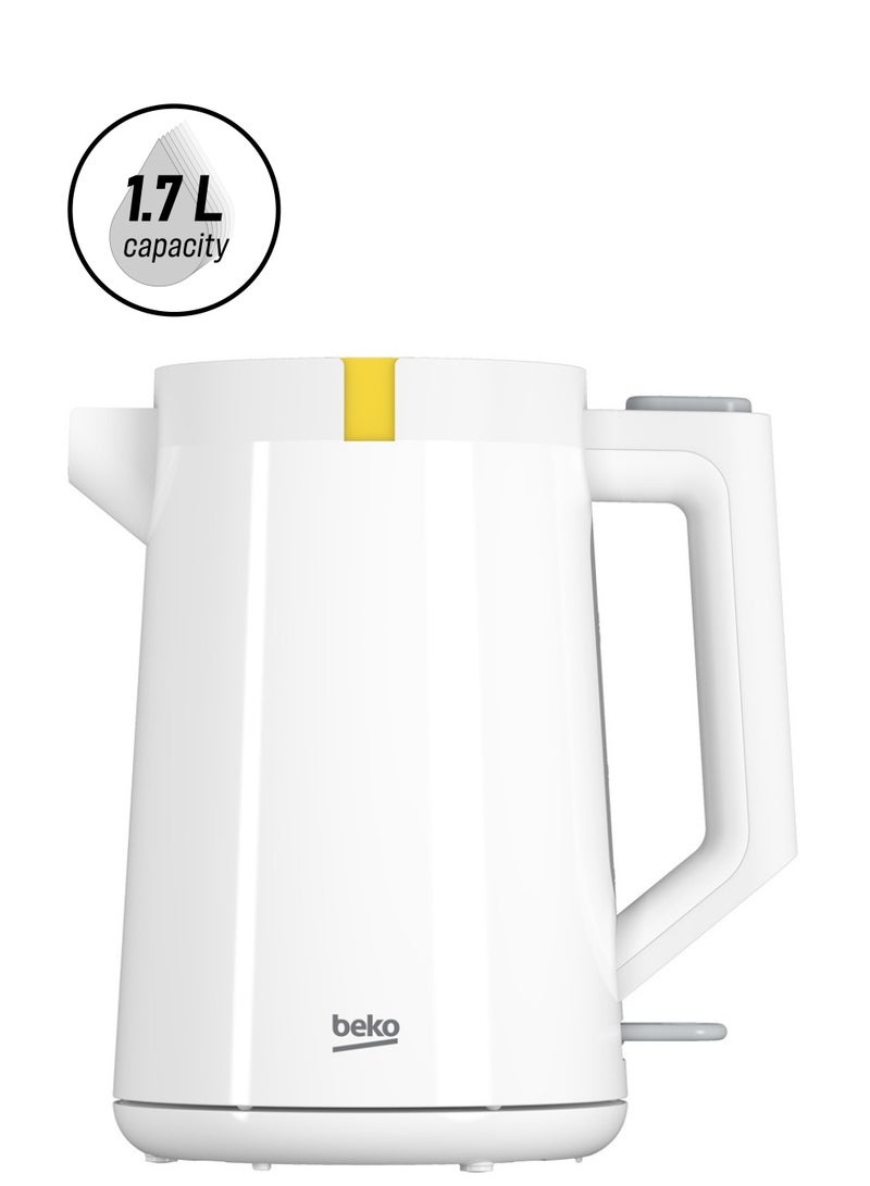 Beko Electric Kettle, LED warning, Heat storage function, Dry-boil Protection, 360 degree rotating base, Wireless use, Auto Shut-off 1.7 L 2200 W WKM4215W White - Image 1