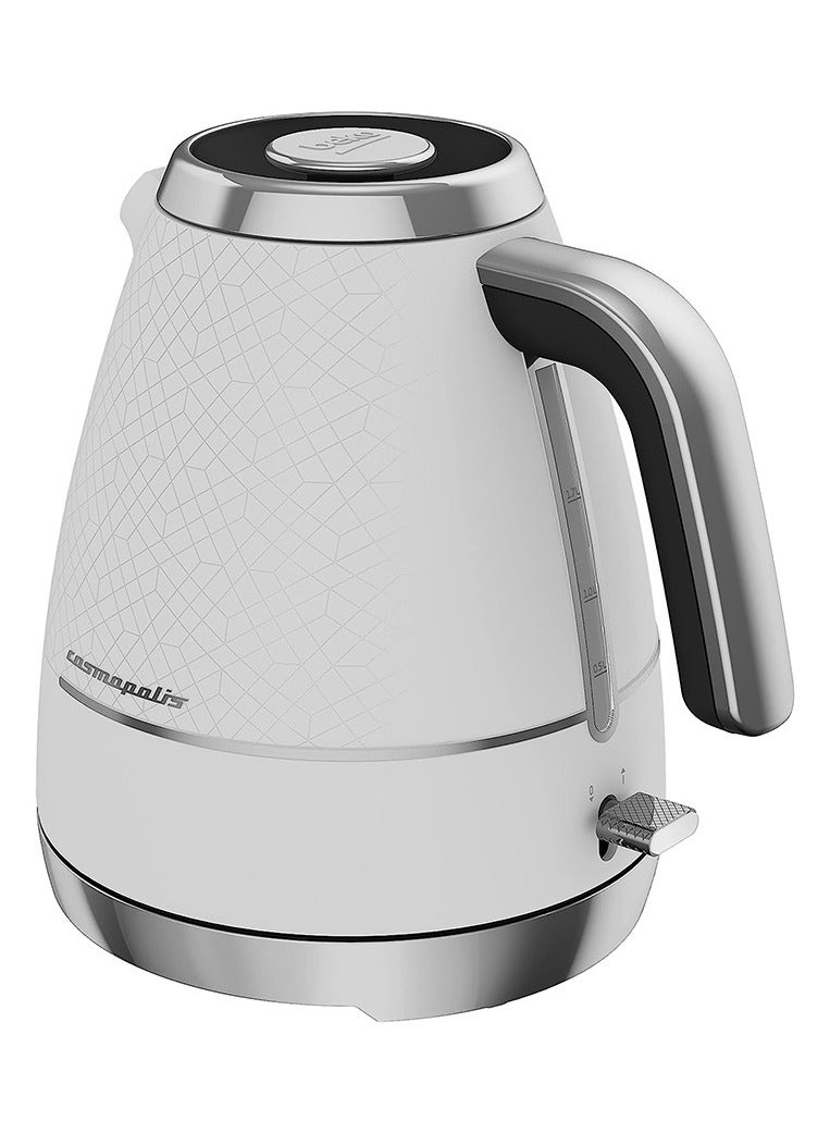 Beko Cosmopolis Electric Kettle, LED warning, Auto-Off, Keep Warm function, Dry-boil Protection, 360 Degree Rotating Base, Wireless Use 1.7 L 3000 W WKM8307CR White & Chrome  - Image 2