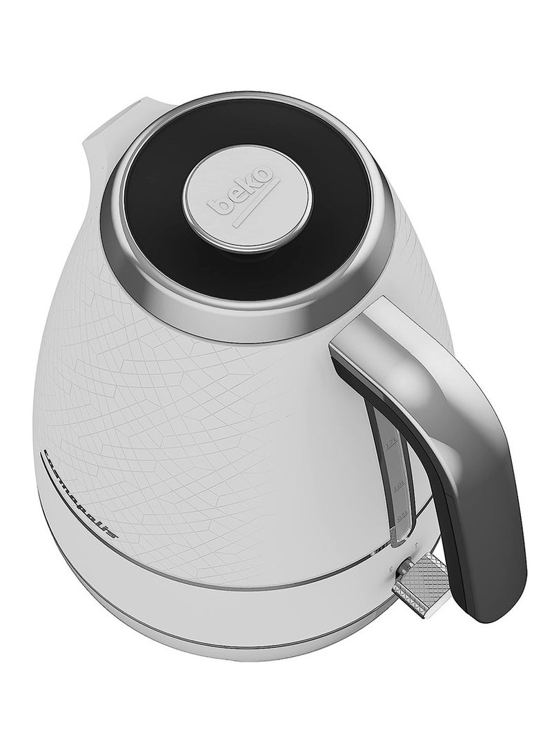 Beko Cosmopolis Electric Kettle, LED warning, Auto-Off, Keep Warm function, Dry-boil Protection, 360 Degree Rotating Base, Wireless Use 1.7 L 3000 W WKM8307CR White & Chrome  - Image 4