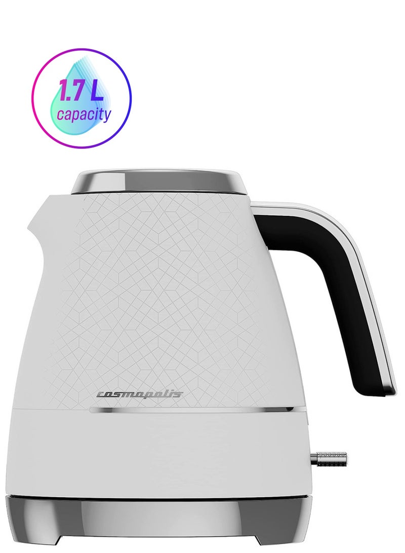 Beko Cosmopolis Electric Kettle, LED warning, Auto-Off, Keep Warm function, Dry-boil Protection, 360 Degree Rotating Base, Wireless Use 1.7 L 3000 W WKM8307CR White & Chrome  - Image 1