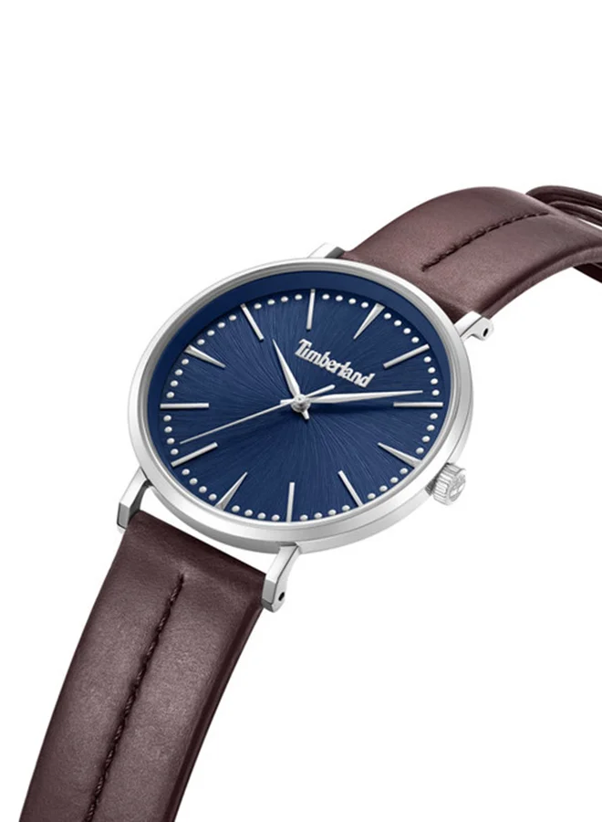 تمبرلاند Ripton 42mm Men's Analog Watch with Dark Brown Leather Strap