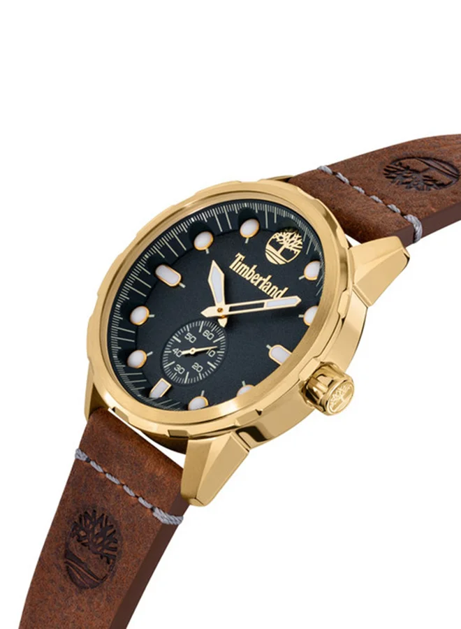 تمبرلاند Adirondack 46mm Men's Analog Watch with Brown Leather Strap