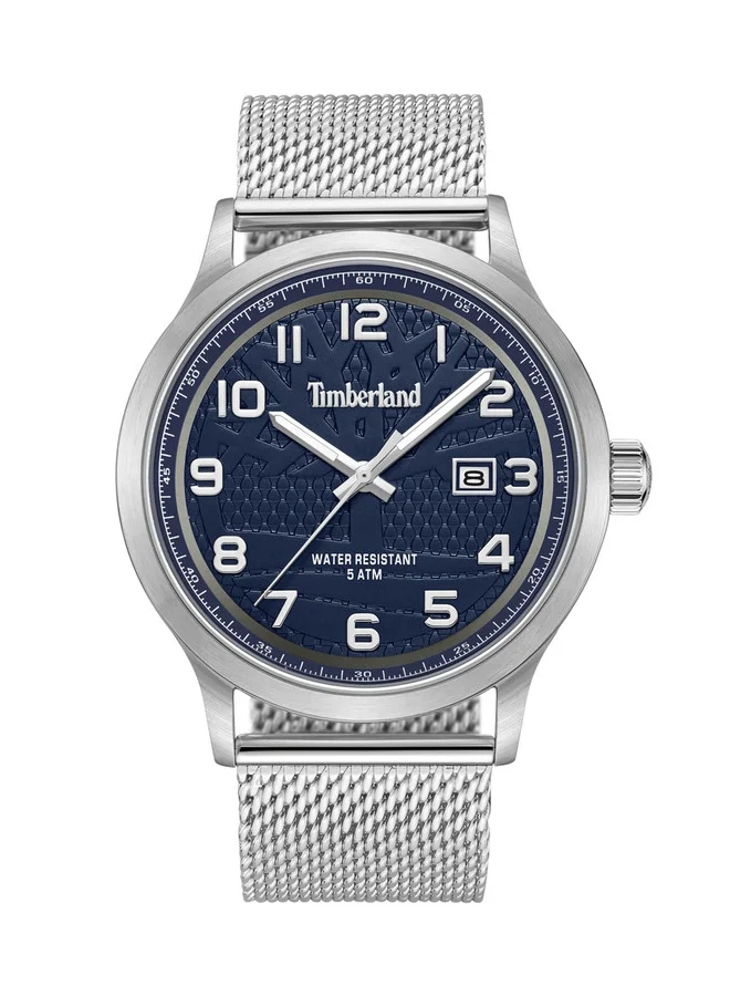 Timberland Trumbull Men's Watch 45mm Analog Navy Dial Silver Stainless Steel Strap