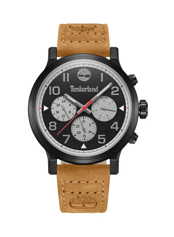 تمبرلاند Pancher 46mm Men's Analog Watch with Wheat Leather Strap