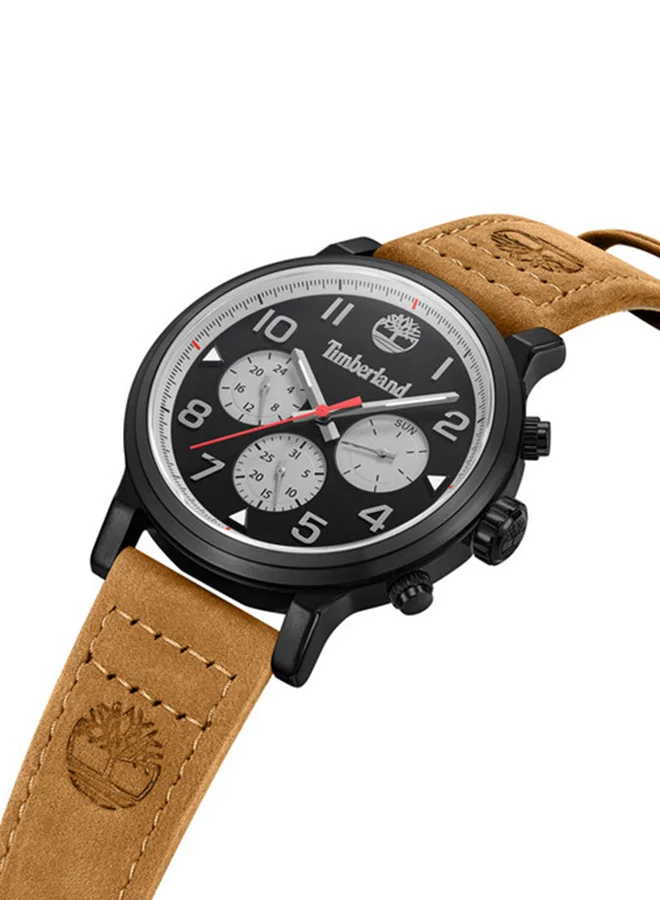 تمبرلاند Pancher 46mm Men's Analog Watch with Wheat Leather Strap