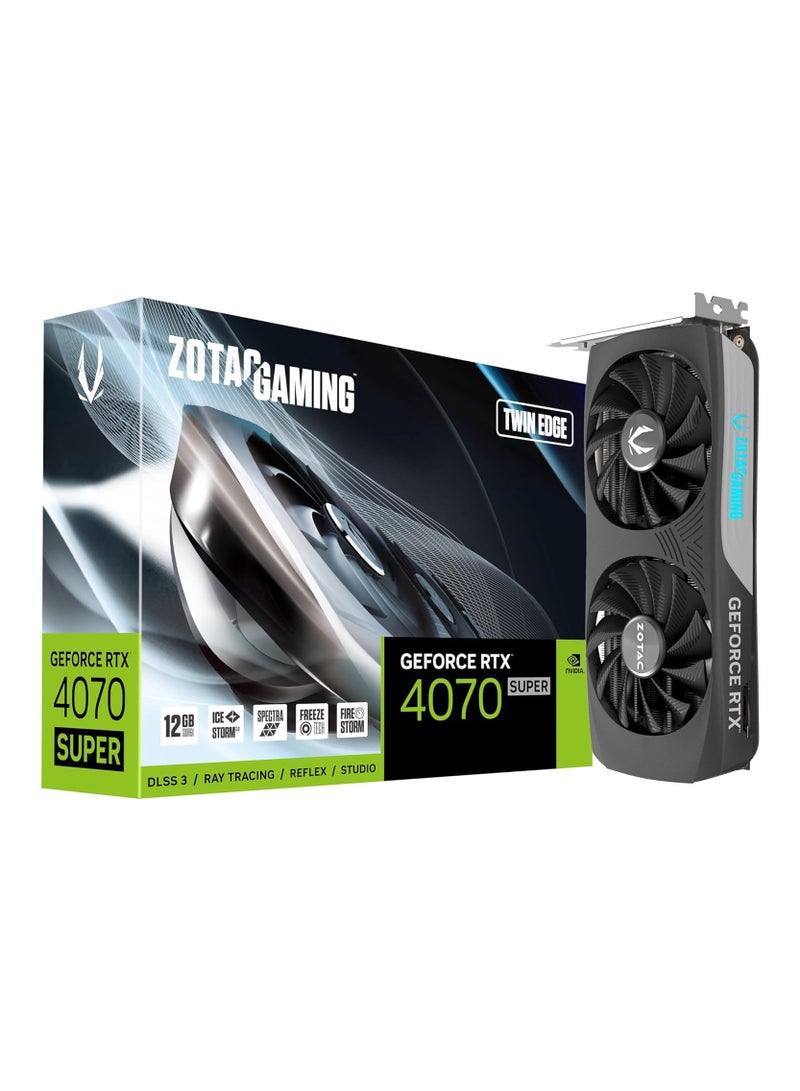 ZOTAC Gaming GeForce RTX 4070 Super Twin Edge DLSS 3 12GB GDDR6X 192-bit 21 Gbps PCIE 4.0 Compact Gaming Graphics Card, IceStorm 2.0 Advanced Cooling, Spectra RGB Lighting, ZT-D40720E-10M