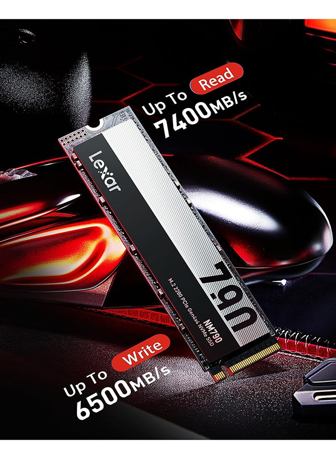 Lexar Lexar NM790 1TB SSD, M.2 2280 PCIe Gen4x4 NVMe 1.4 Internal SSD, Up to 7400MB/s Read, Up to 6500MB/s Write, Internal Solid State Drive for PS5, PC, Laptop, Gamers, Professionals (LNM790X001T-RNNNG) 1 TB  - Image 2
