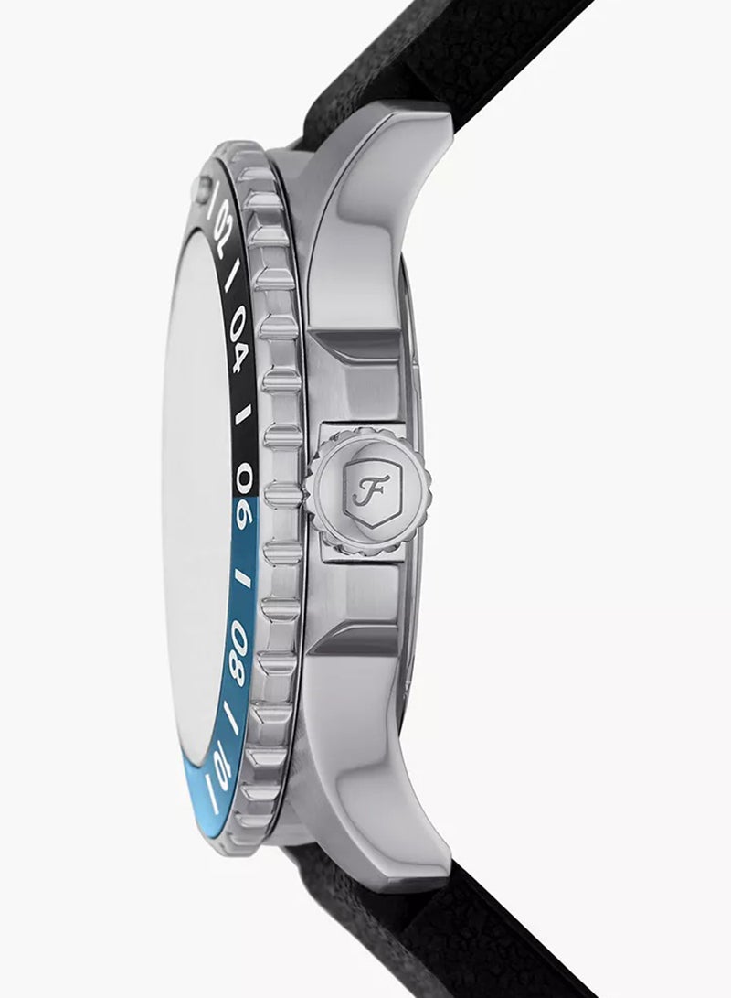 FOSSIL Men's Analog Round Shape Silicone Wrist Watch FS6049 - 46 Mm  - Image 2