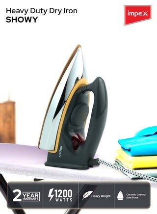 Electric Iron Box Light Weight Non-Stick Ceramic Coated Sole Plate With 5 Temperature Settings For Different Textile | 180 Degree Swivel Cord | Long Life Thermostat And Over Heat Protection 100 ml 1200 W SHOWY Silver - view 2