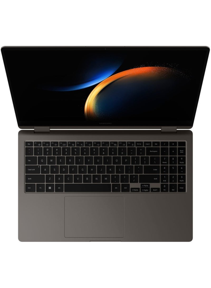 Galaxy Book 3 Pro X360 2 in 1 Laptop With 15.6-Inch FHD Display Core i7-1360P Processor/16GB RAM/512GB SSD/Intel Iris XE Graphics/Windows 11 Home English graphite