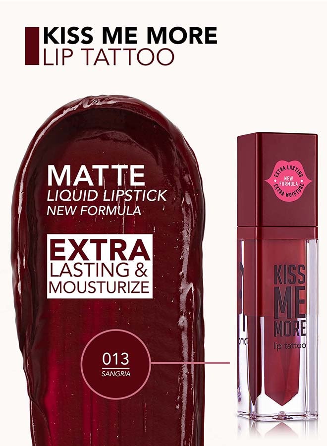 flormar Kiss Me More Lip Tattoo New - 013 Sangria Red  - Image 2
