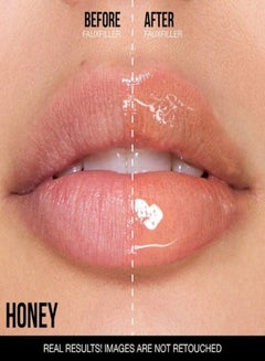 هدى بيوتي Faux Filler Shiny Non-Sticky Lip Gloss Honey - Light Peachy Nude 0.13FL.OZ / 3.9ml Honey - Light Peachy Nude  - Image 3