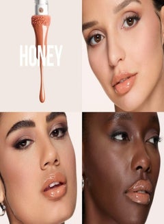 هدى بيوتي Faux Filler Shiny Non-Sticky Lip Gloss Honey - Light Peachy Nude 0.13FL.OZ / 3.9ml Honey - Light Peachy Nude  - Image 2
