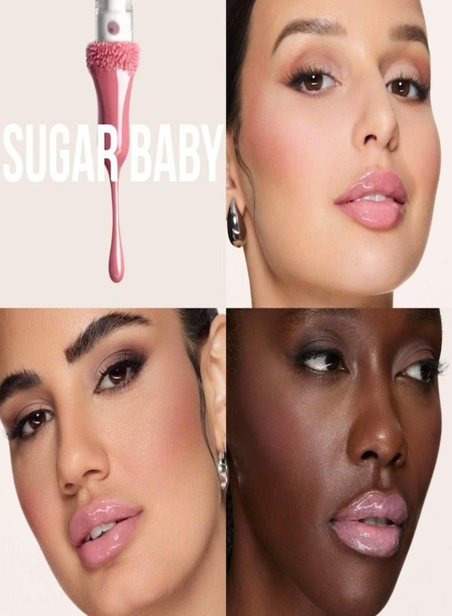 HUDA BEAUTY - Faux Filler Shiny Non-Sticky Lip Gloss 0.13FL.OZ / 3.9ml Sugar Baby - Light Pink - Image 1